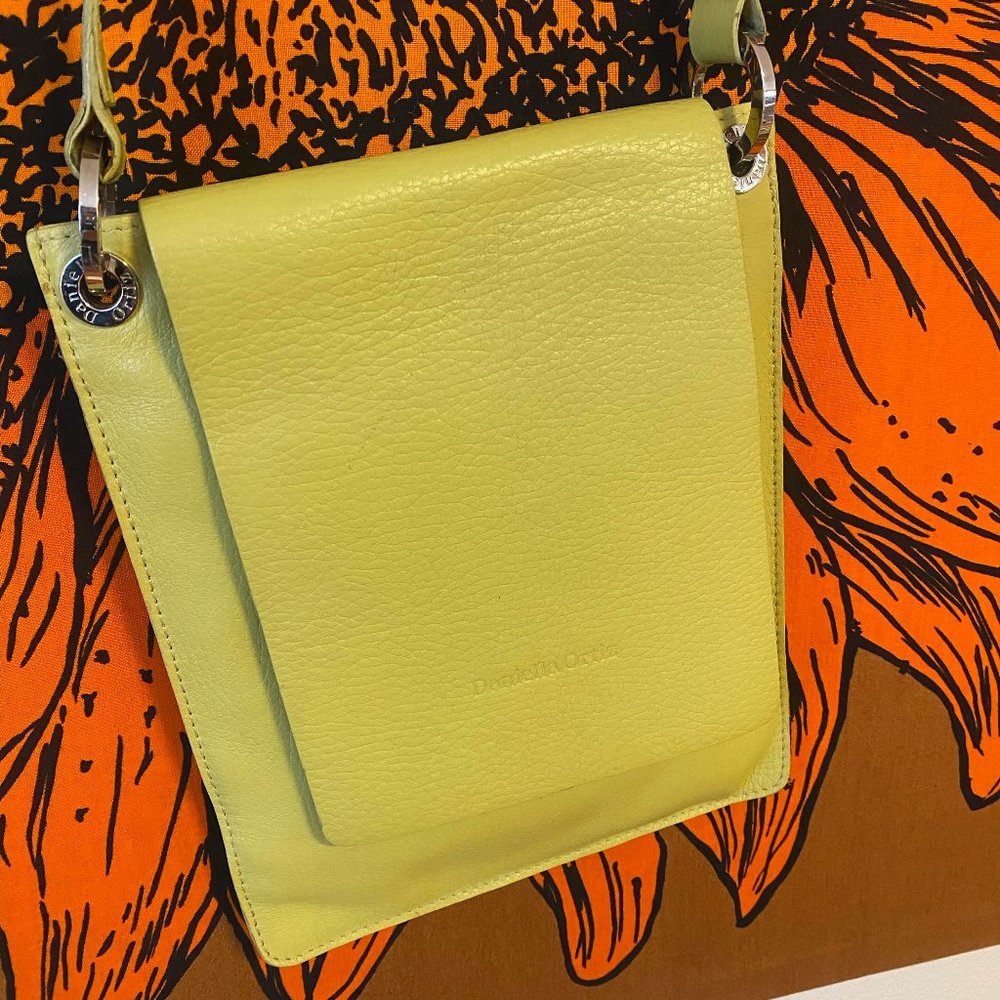 Daniella Ortiz Apple Green Lexie Crossbody Shoulder Bag Silver Hardware